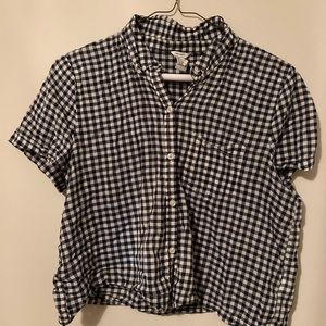Gingham Crop button up